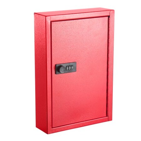 Adiroffice 40-Key Steel Heavy-Duty Key Cabinet with Combination Lock, Red ADI682-40-RED